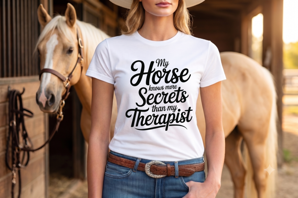 T-shirt "My horse knows more secrets than my therapist"