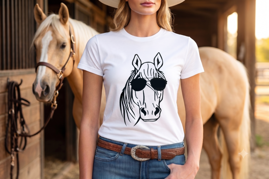 T-shirt Cool Horse paard met zonnebril - VocuZ Studio