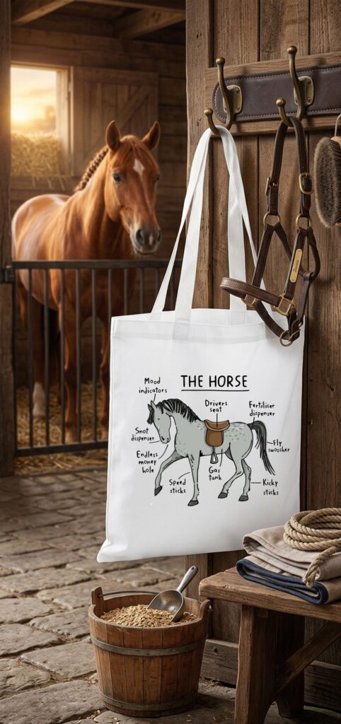 Tote bag The Horse - grappige paardenanatomie - VocuZ Studio
