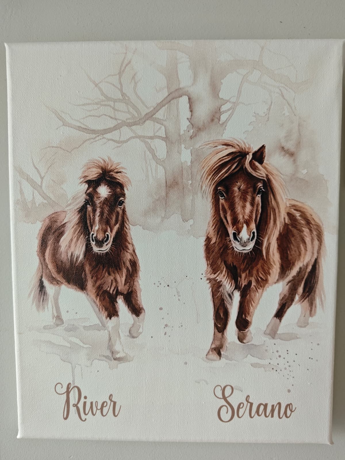 Watercolor paardencanvas close-up – VocuZ Studio