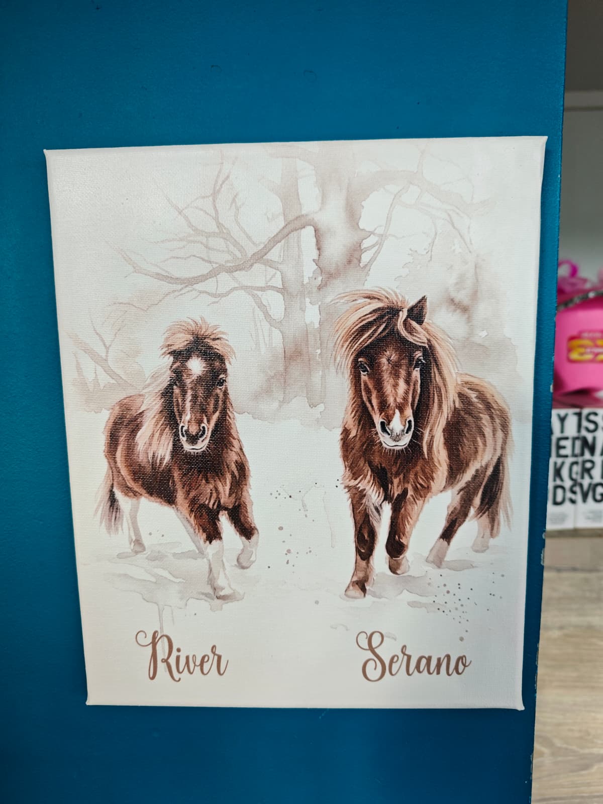 Watercolor paardencanvas detail – VocuZ Studio